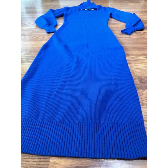 FARM Rio cobalt blue Heart Neckline Blue Knit Dress size XS - Picture 11 of 13